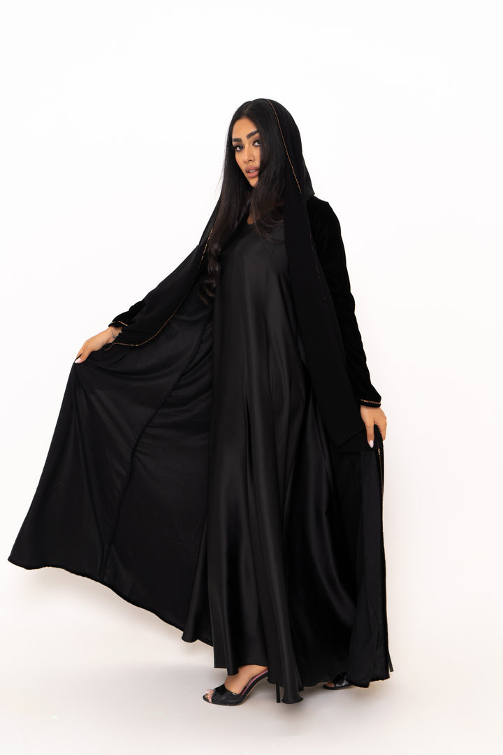 Amina Black Velvet Abaya