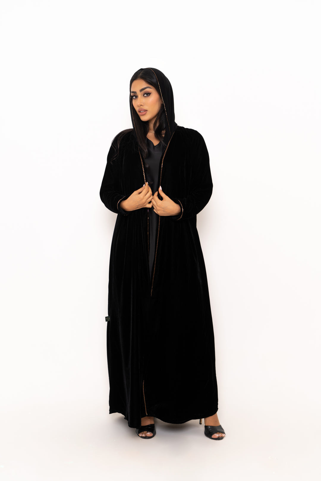 Amina Black Velvet Abaya